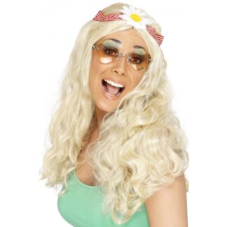 Verkleed Blonde damespruik sixties