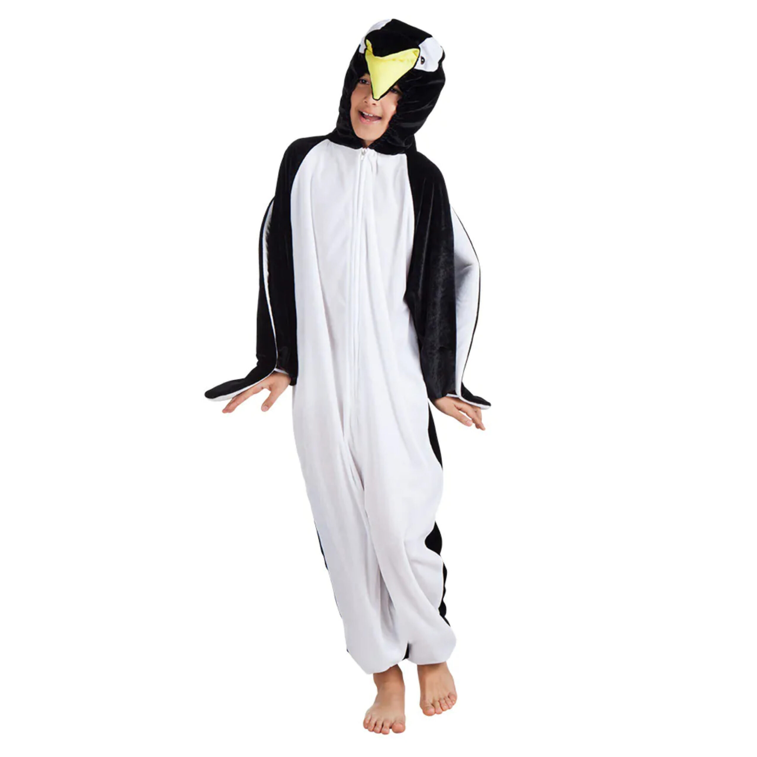 Boland Pinguin kostuum - onesie - zwart/wit - kinderen - carnaval