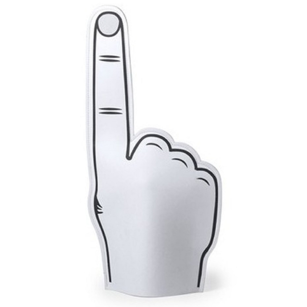 Foam hand met wijzende vinger - wit - 25 x 50 cm - schuimrubber supportershand